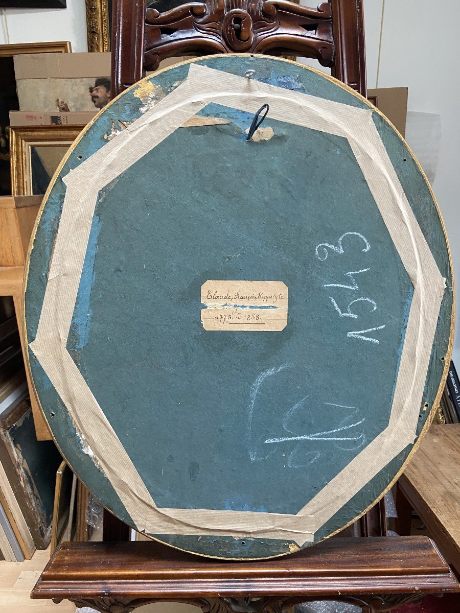 École française du 19e siècle, Portrait d'un jeune homme de profil, dessin ovale-photo-3