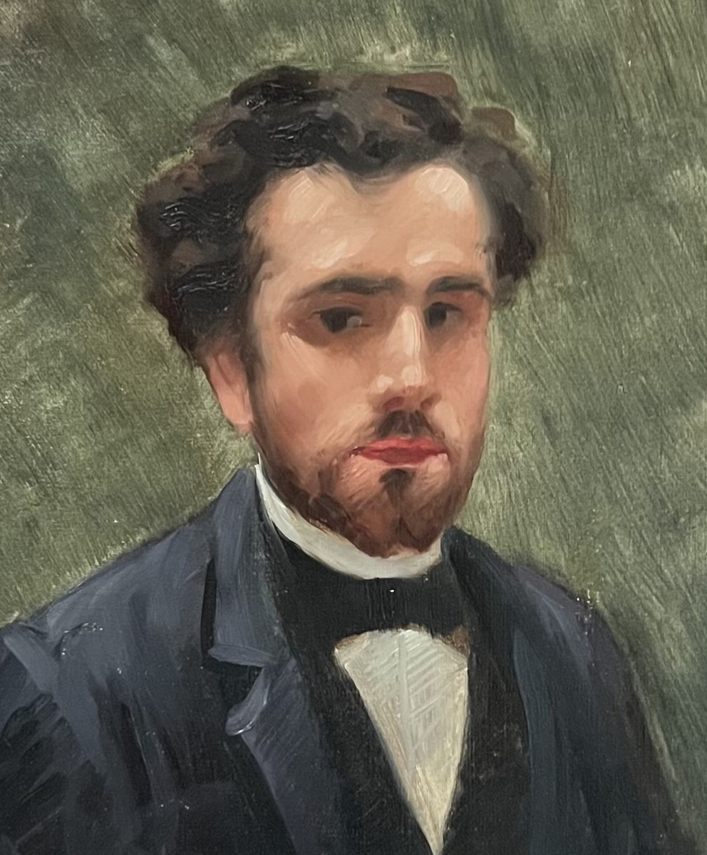 école Française Du XIXe Siècle,  Portrait d'Un Jeune Homme, 1891 Huile Sur Toile-photo-4