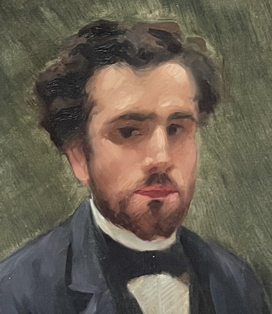 école Française Du XIXe Siècle,  Portrait d'Un Jeune Homme, 1891 Huile Sur Toile-photo-3