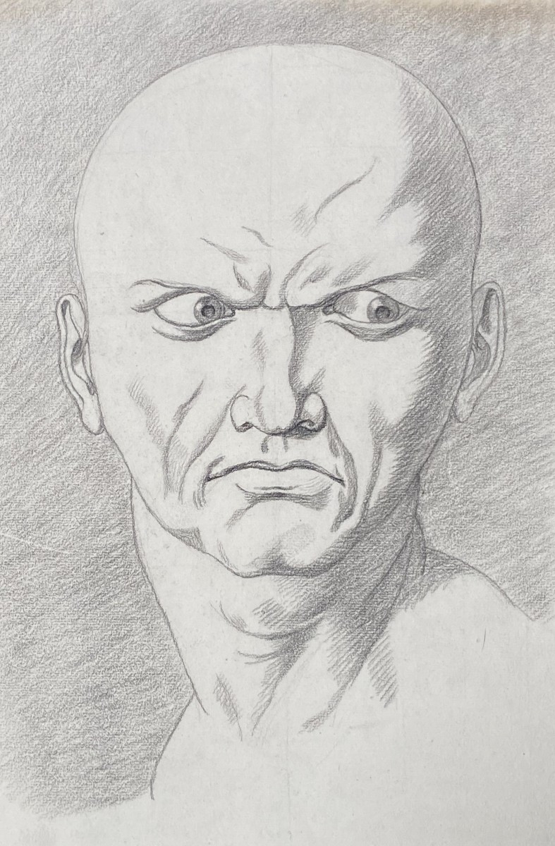 École française du  XVIIIe siècle,  Le Mépris et la Haine, forme d'expression, dessin-photo-3