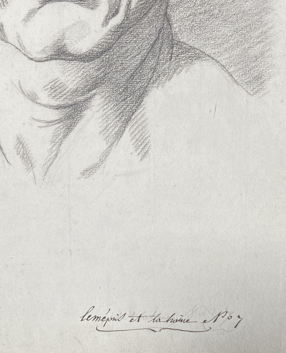École française du  XVIIIe siècle,  Le Mépris et la Haine, forme d'expression, dessin-photo-4