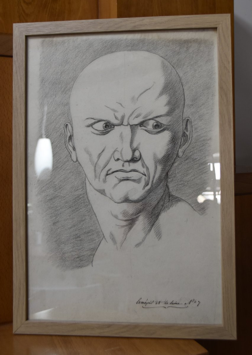 École française du  XVIIIe siècle,  Le Mépris et la Haine, forme d'expression, dessin-photo-2