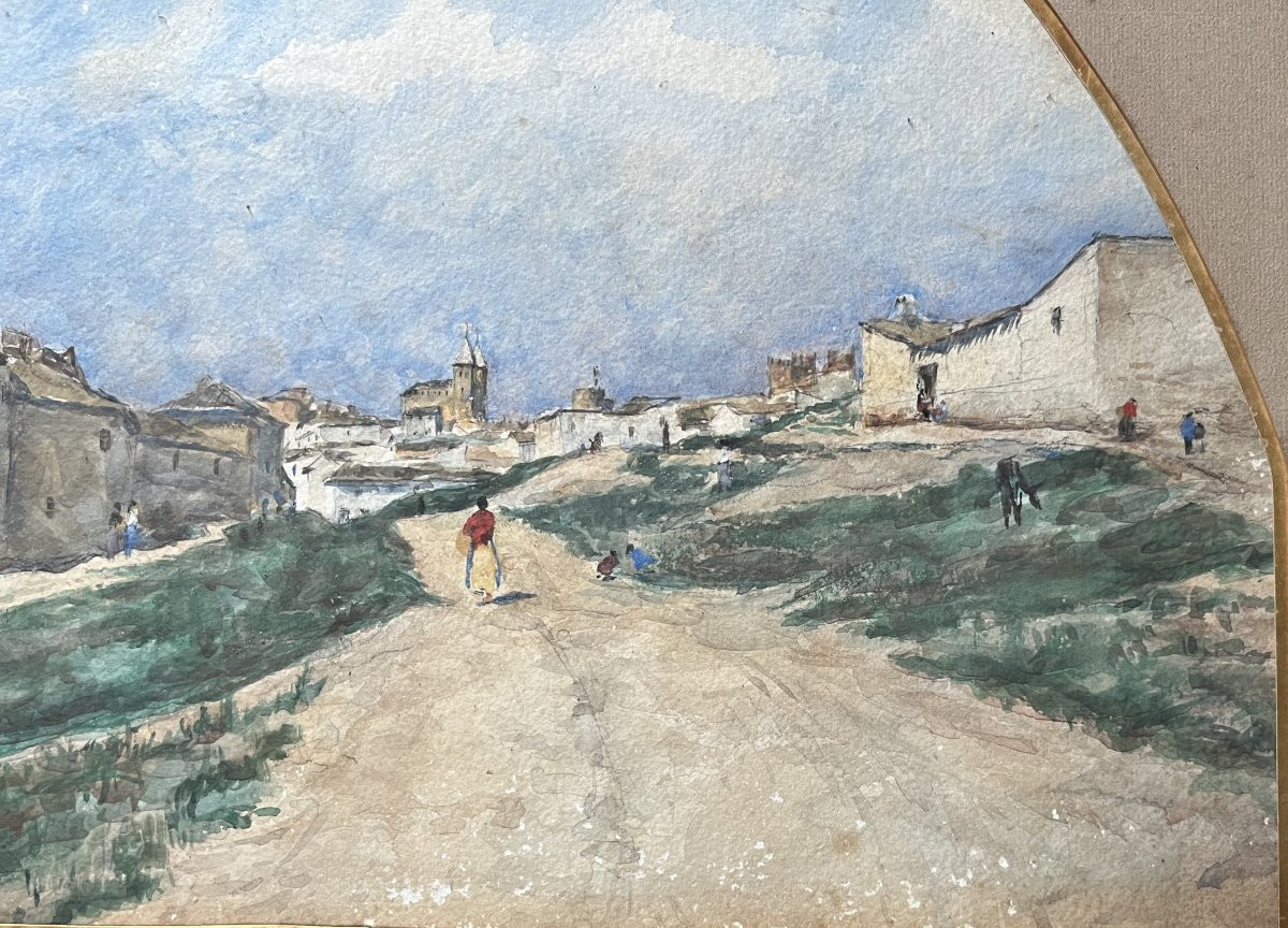 Siebe Johannes Ten Cate (1858-1908) View Of Toledo, 1896, Signed Watercolor-photo-1