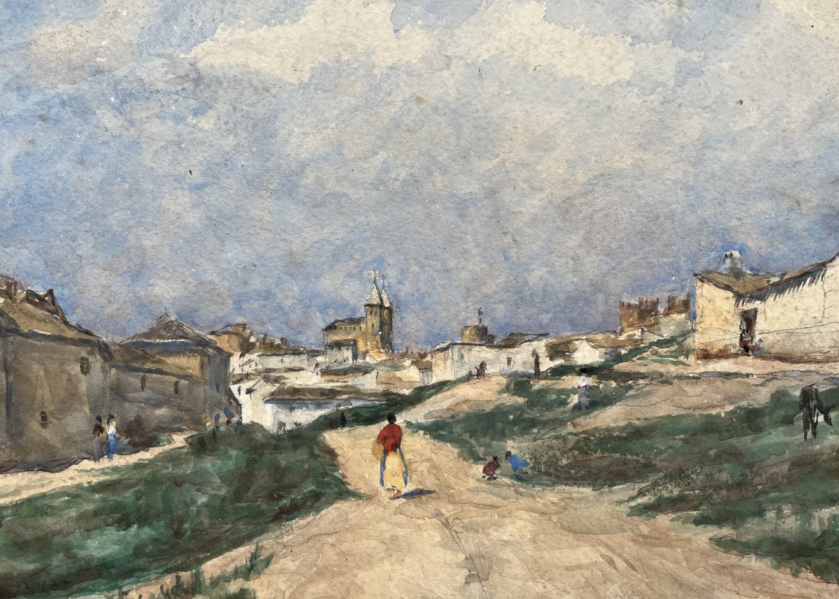 Siebe Johannes Ten Cate (1858-1908) View Of Toledo, 1896, Signed Watercolor-photo-8