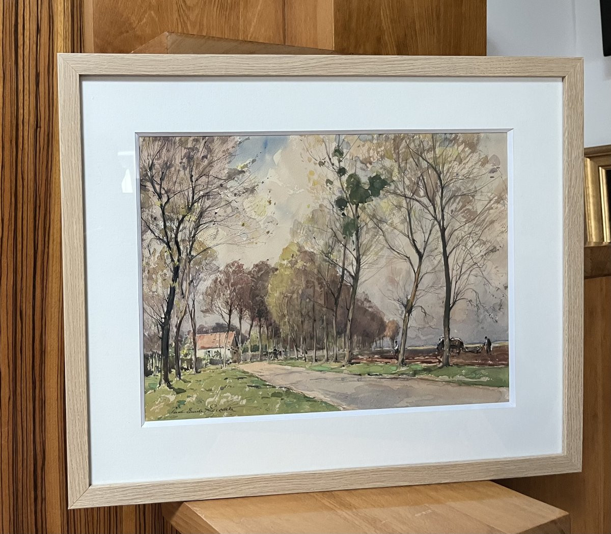 Paul Emile Lecomte (1877-1950) La Route de Naudy, aquarelle signée-photo-6