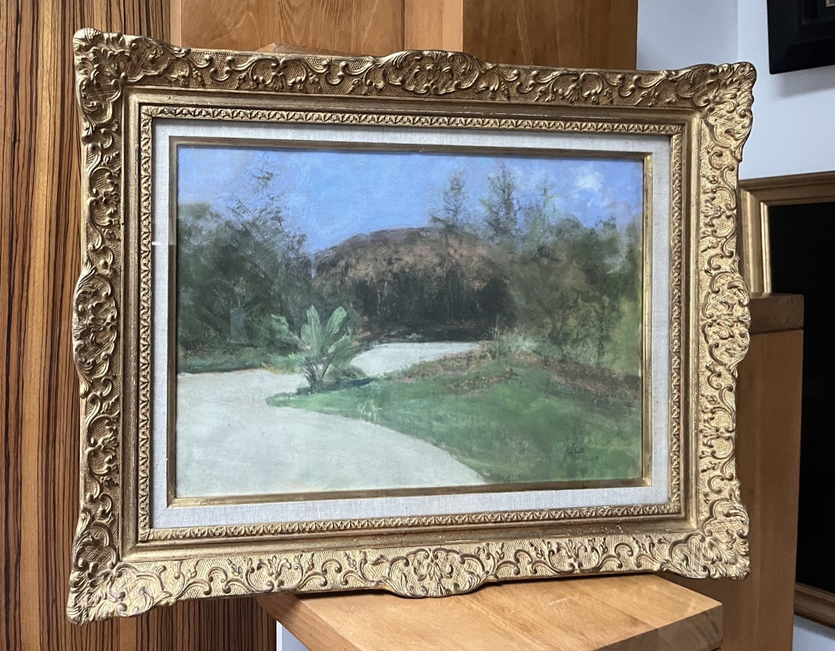  Siebe Johannes Ten Cate (1858-1908) A Garden In Zurich, 1898, Signed Pastel-photo-3