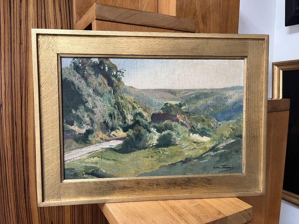 Léon Frédéric (1856-1940) A Summer Landscape, Oil On Canvas Signed-photo-3