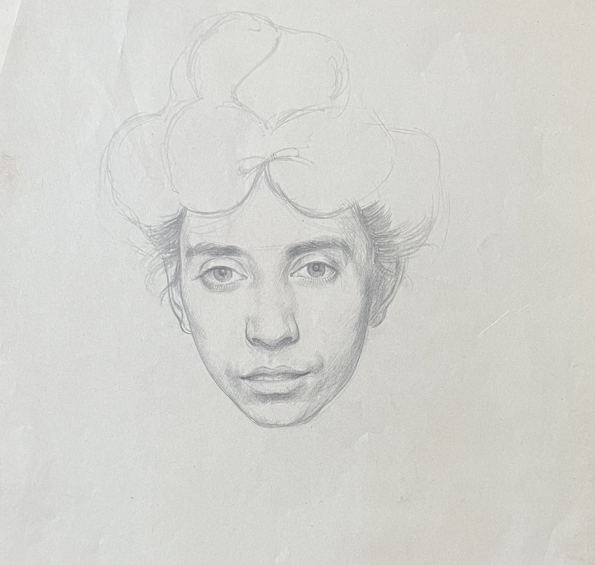 André Eugène Costilhes (1865-1940) Portrait d'une jeune femme, dessin-photo-3
