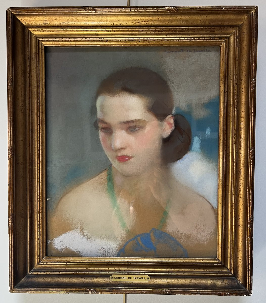 Lucien Victor Guirand De Scevola (1871-1950) Portrait Of A Lady, Signed Pastel-photo-3