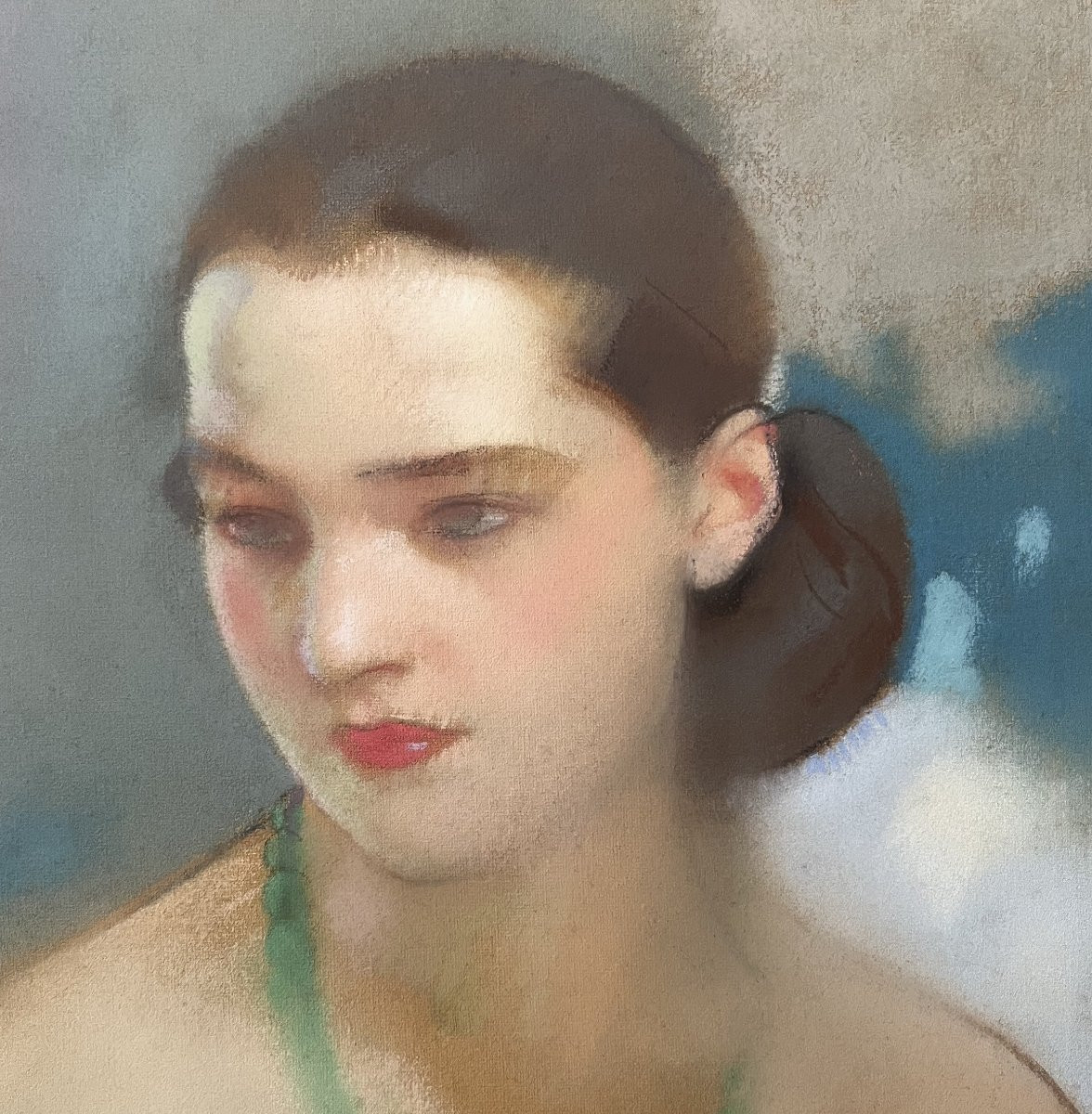 Lucien Victor Guirand De Scevola (1871-1950) Portrait Of A Lady, Signed Pastel-photo-2