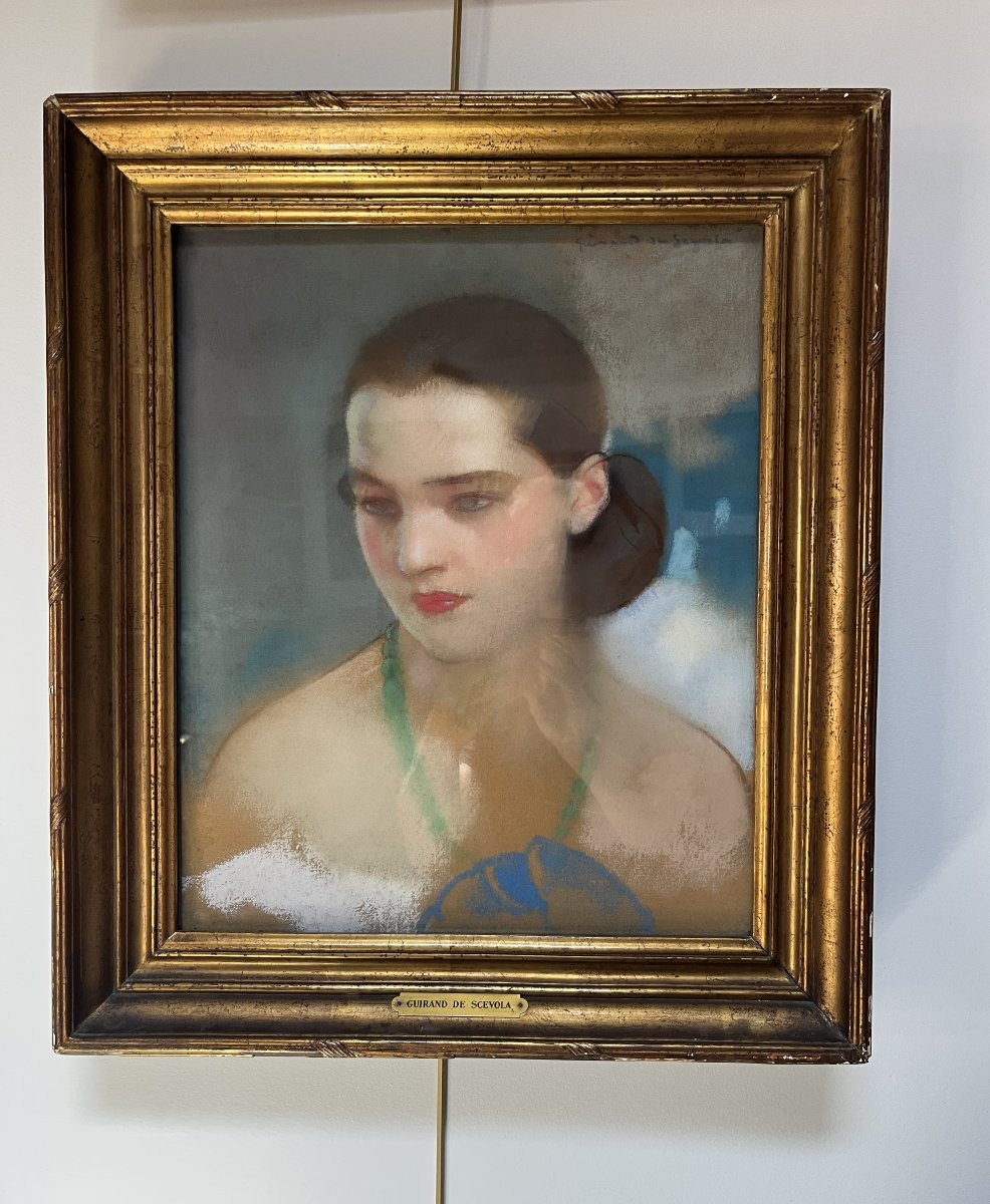 Lucien Victor Guirand De Scevola (1871-1950) Portrait Of A Lady, Signed Pastel-photo-3