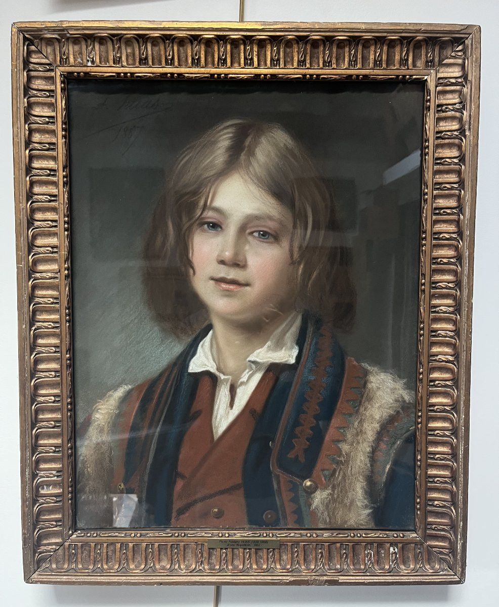 Pierre-Adolphe Huas (1838-1900)  Jeune Napolitain, 1867, pastel signé et daté -photo-2