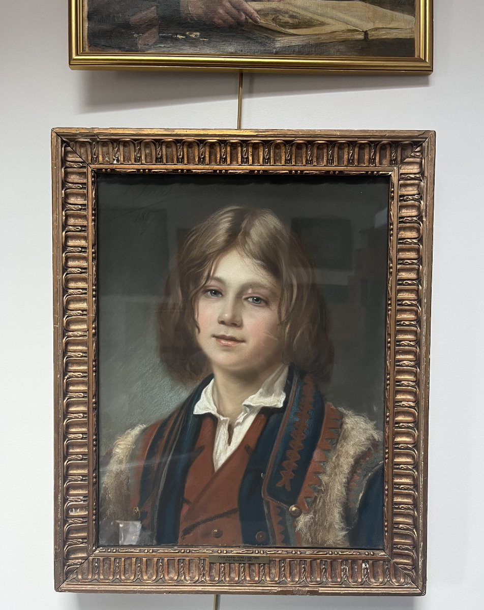 Pierre-Adolphe Huas (1838-1900)  Jeune Napolitain, 1867, pastel signé et daté -photo-4