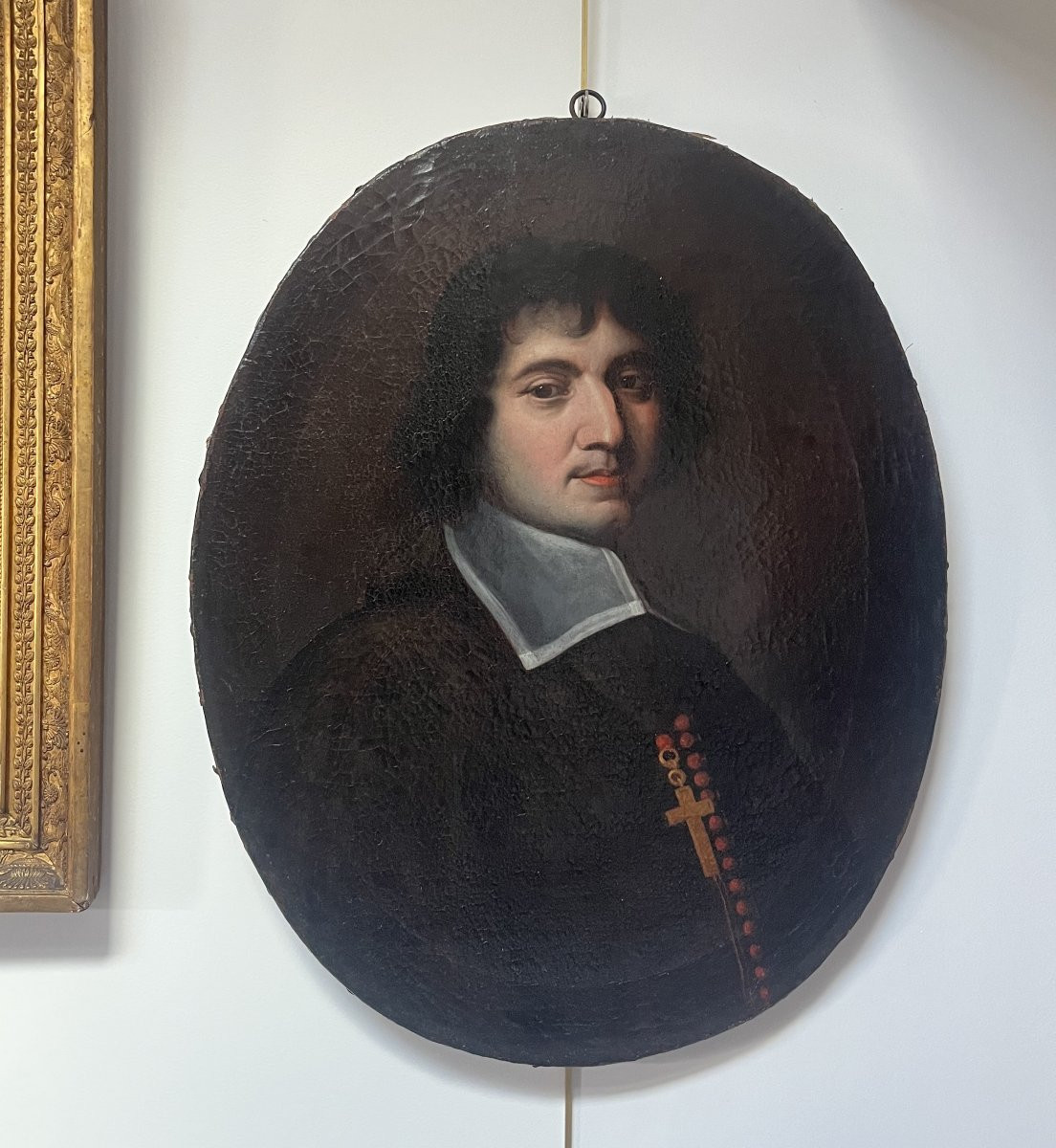 French School Of The Early 18th Century, Portrait Of A Clergyman, Oil On Oval Canvas-photo-4