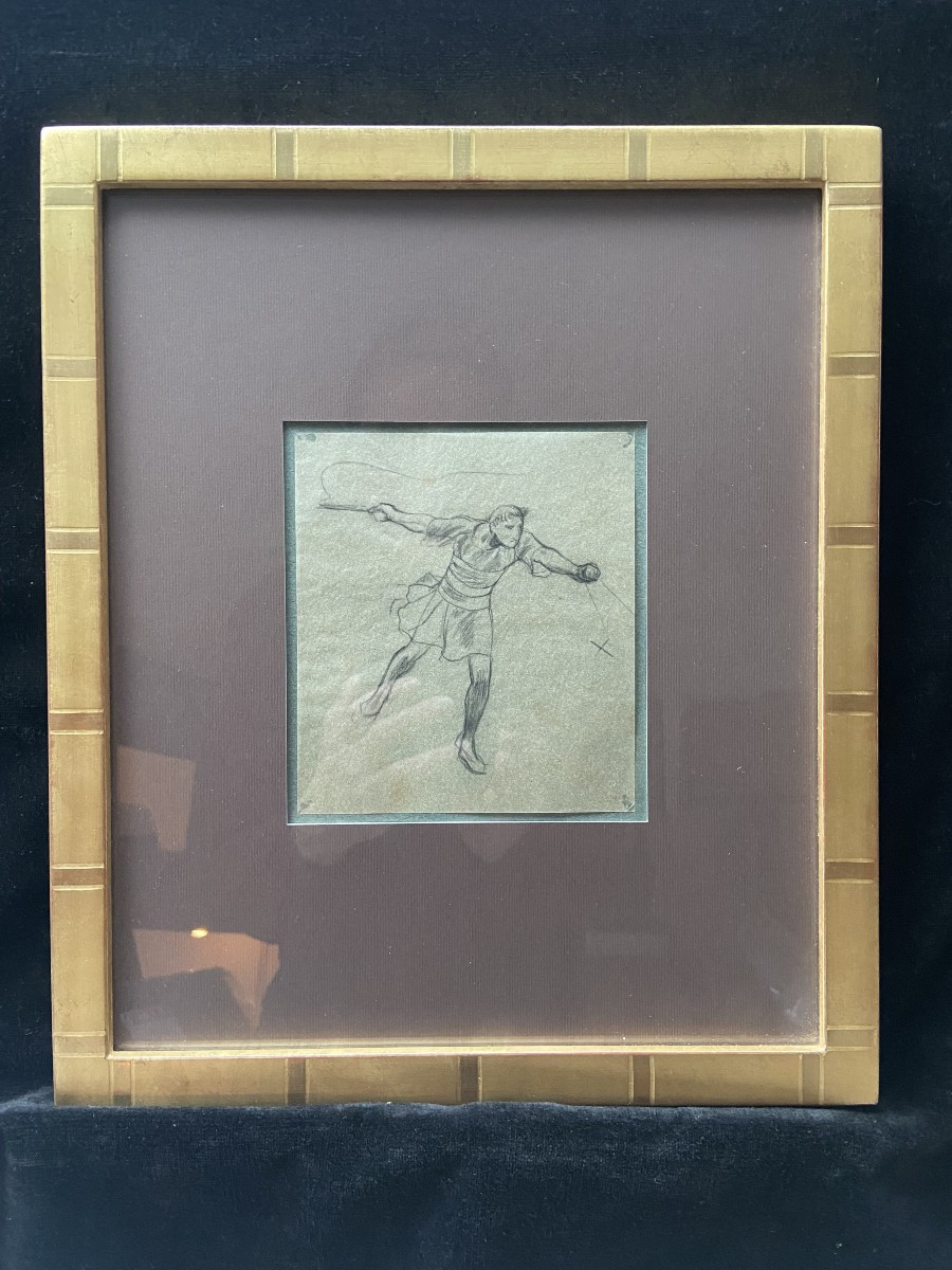 Georges  Antoine Rochegrosse (1859-1938)  Étude pour « Le Cocher », dessin original-photo-4