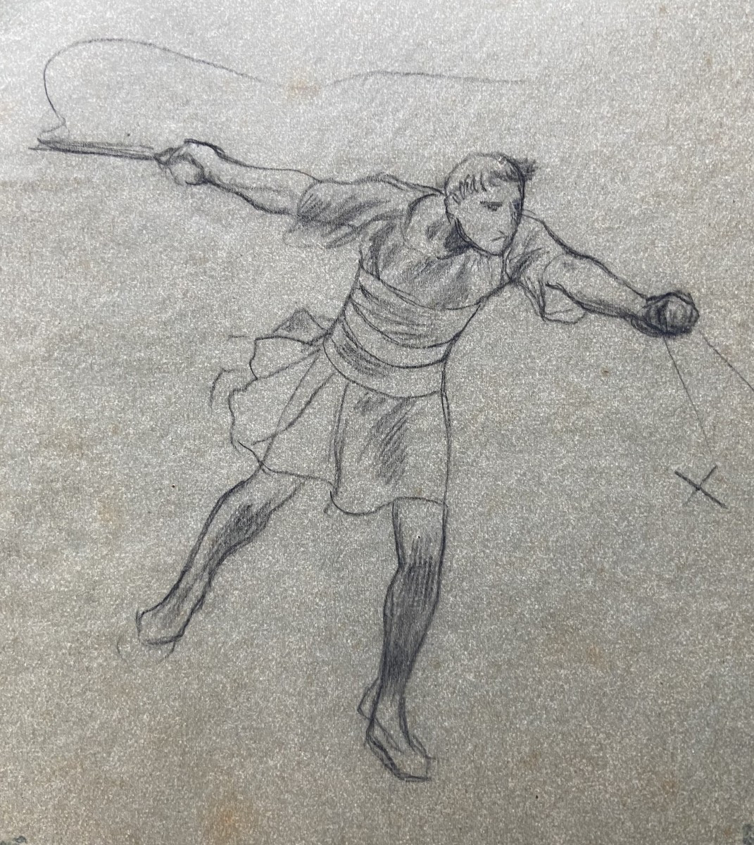 Georges  Antoine Rochegrosse (1859-1938)  Étude pour « Le Cocher », dessin original