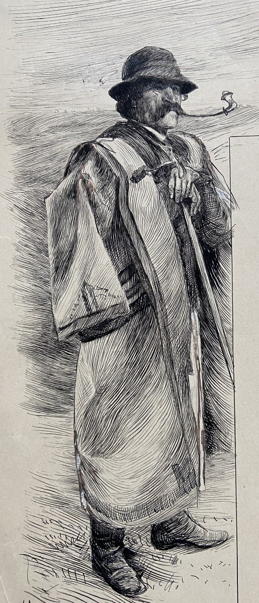 Felician Myrbach (1853-1940) Magyar Poems, Pen Drawing-photo-3