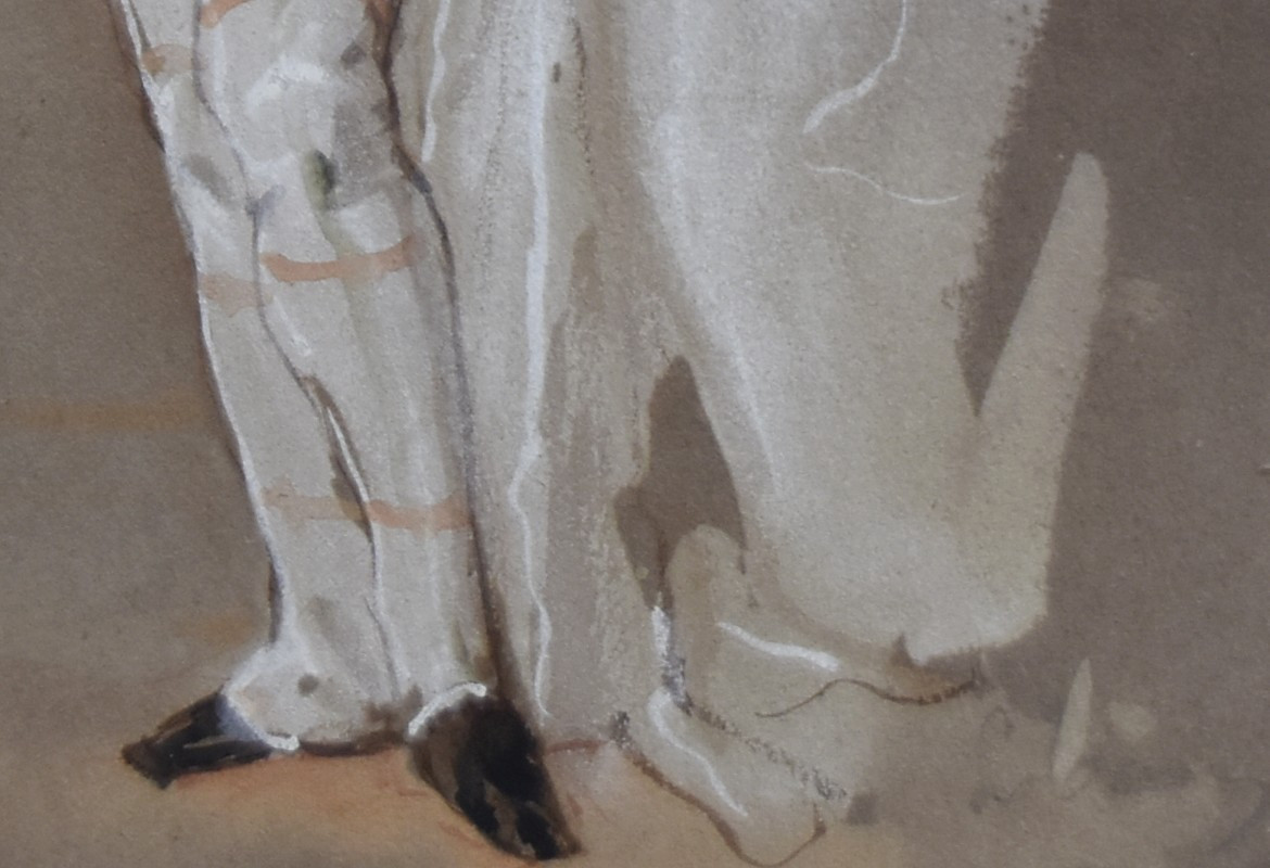 Ecole française du XIX° siècle, Un Dandy, aquarelle-photo-2