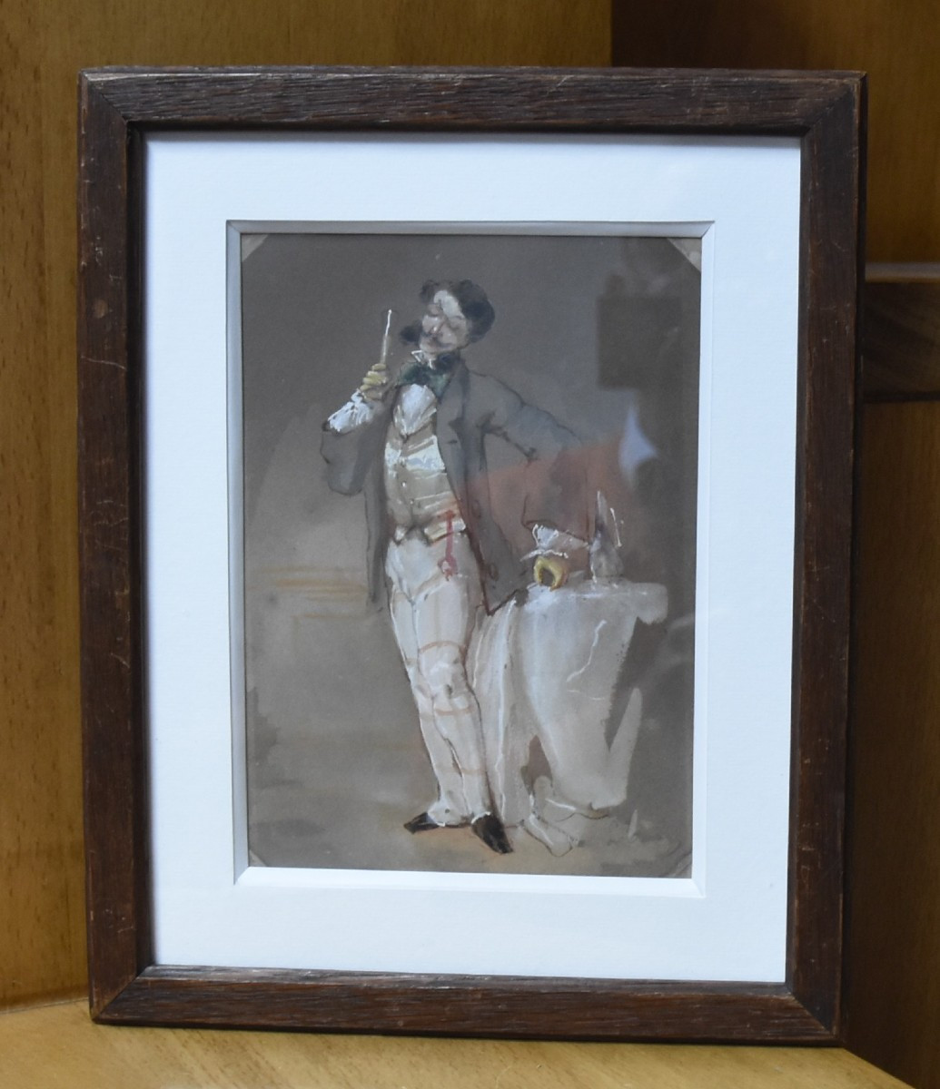 Ecole française du XIX° siècle, Un Dandy, aquarelle-photo-5