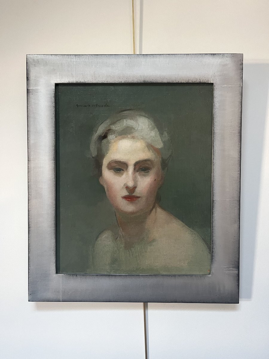 Lucien-victor Guirand De Scévola (1871-1950) Portrait Of His Wife, Oil On Canvas, Signed-photo-4