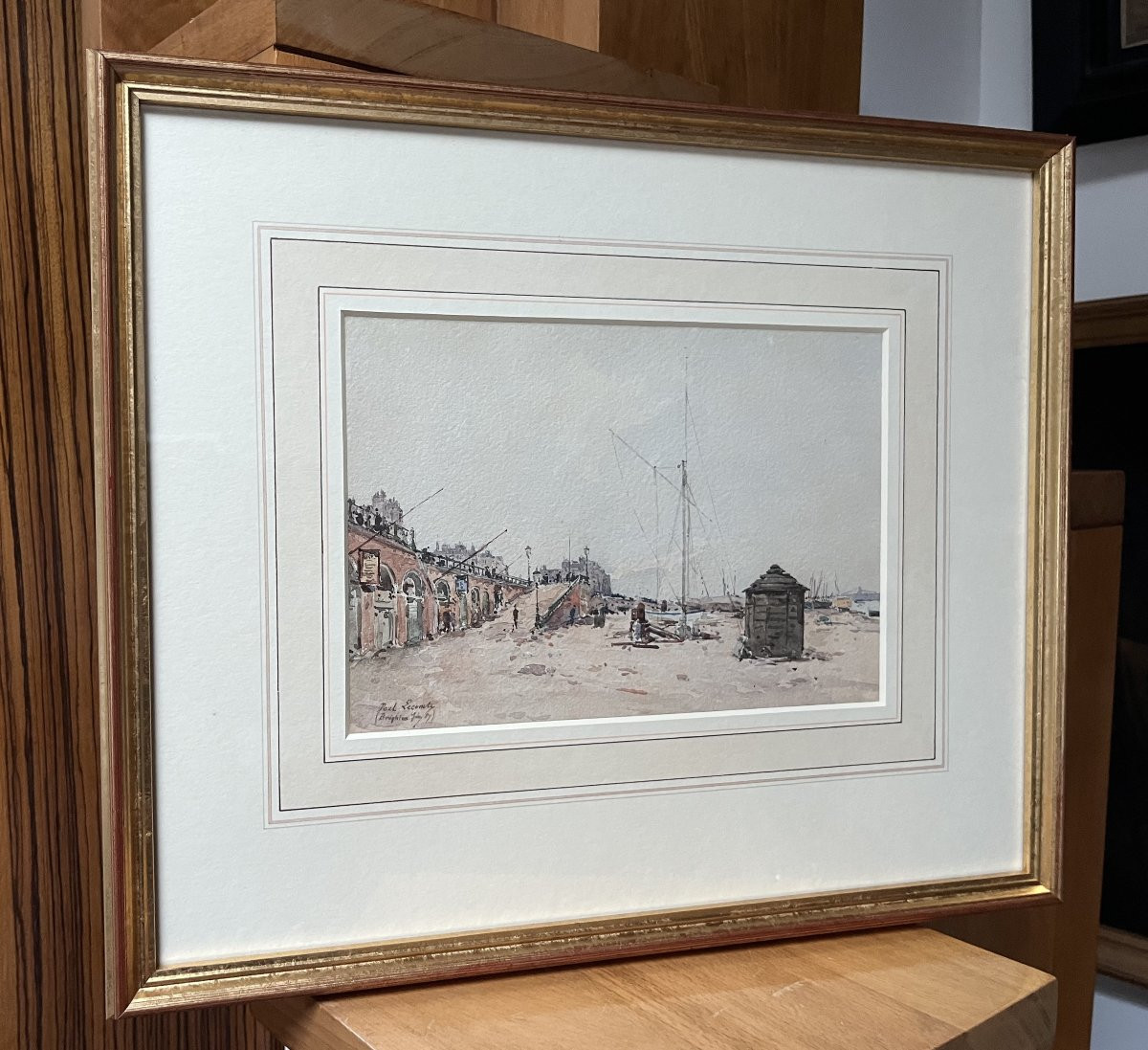 Paul Lecomte (1842-1920) Brighton Beach, 1889, Signed And Dated Watercolor-photo-5