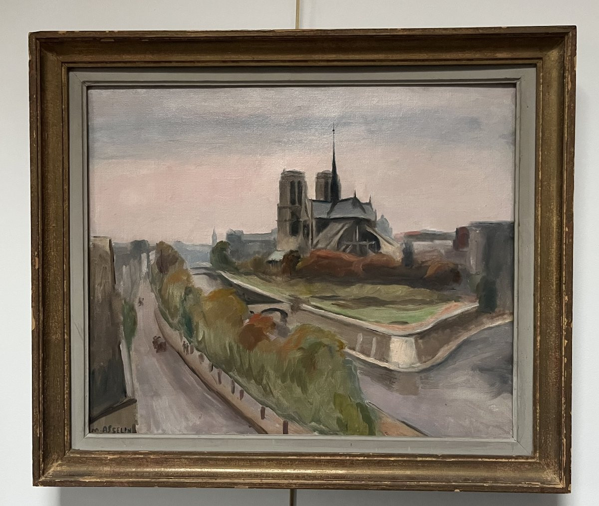 Maurice Asselin (1882-1947) Notre-Dame, Paris Huile sur toile, signée-photo-2