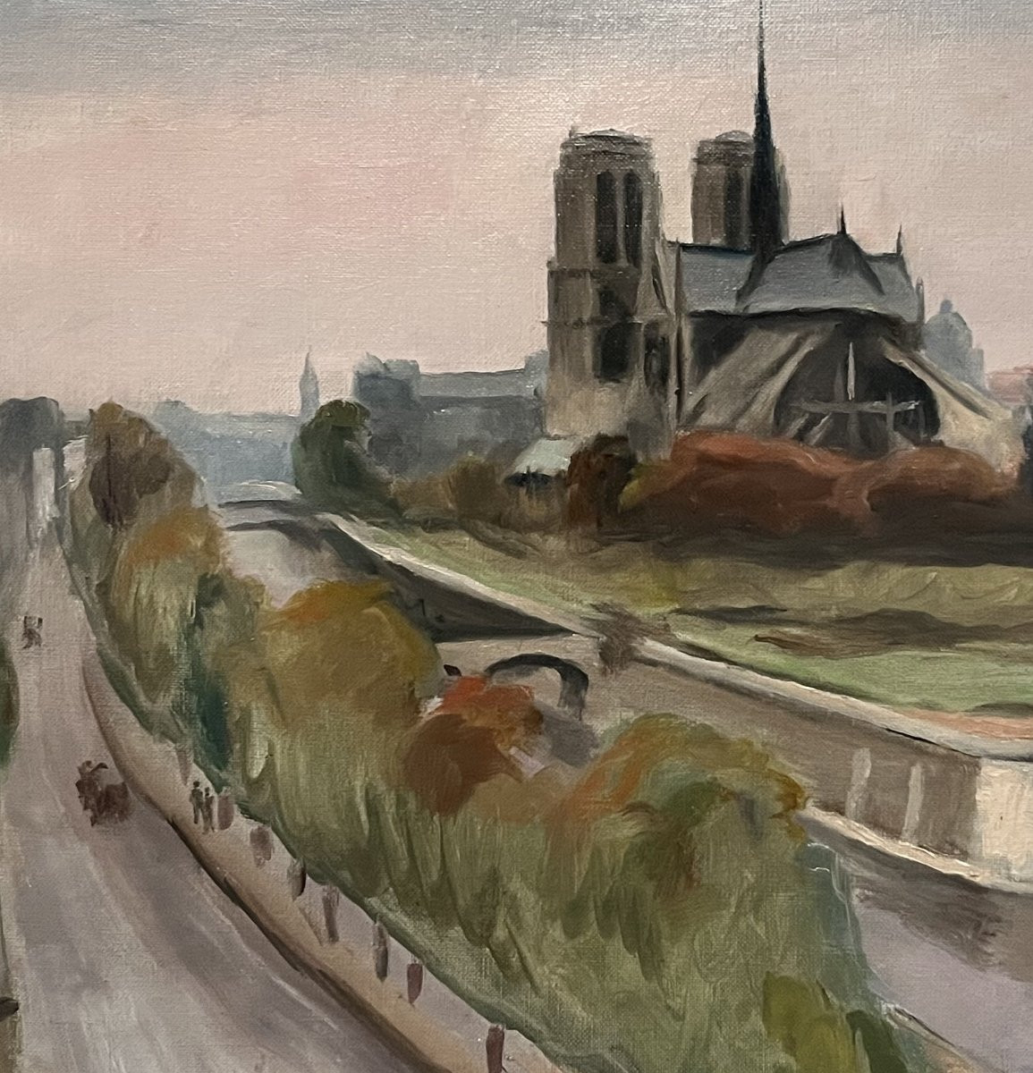 Maurice Asselin (1882-1947) Notre-Dame, Paris Huile sur toile, signée-photo-4