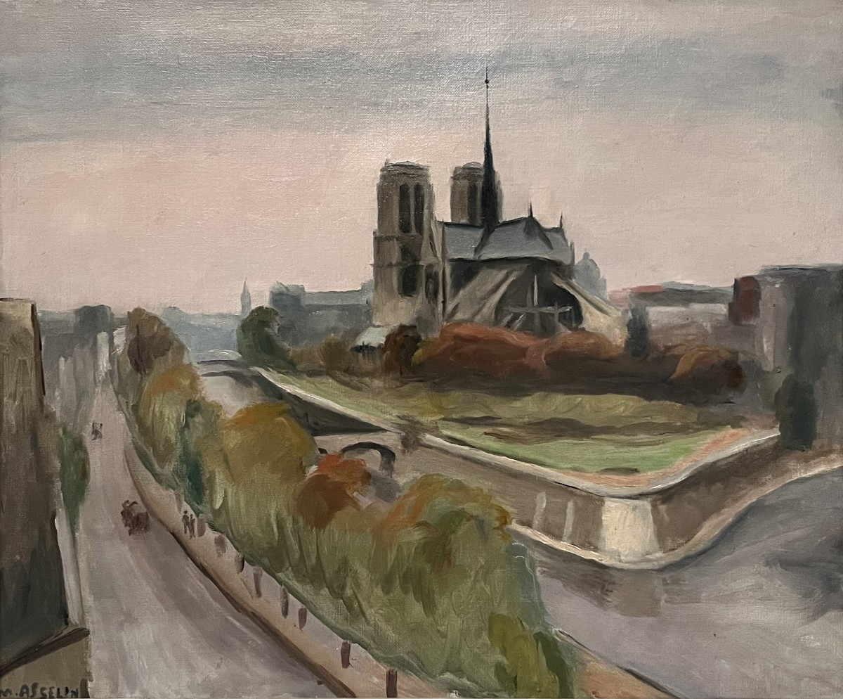 Maurice Asselin (1882-1947) Notre-Dame, Paris Huile sur toile, signée