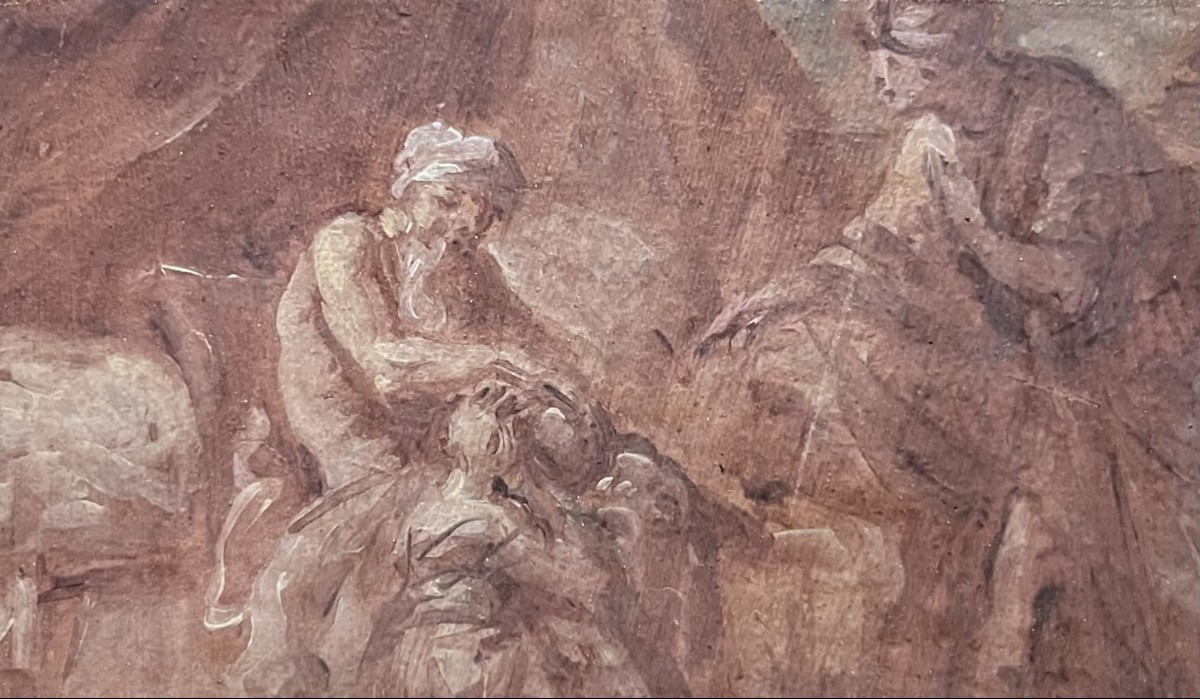 French School, 18th Century, Jacob Blessing The Sons Of Joseph, Oil On Paper