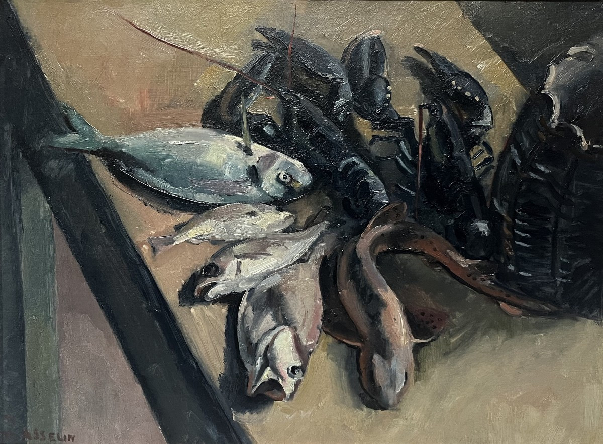 Maurice Asselin (1882-1947) Still Life With Lobsters And Fish, Oil On Canvas, Signed