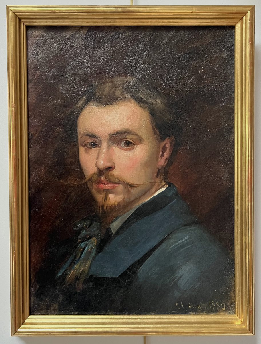 École française du XIXe siècle Portrait d'homme, 1880, huile sur toile-photo-2