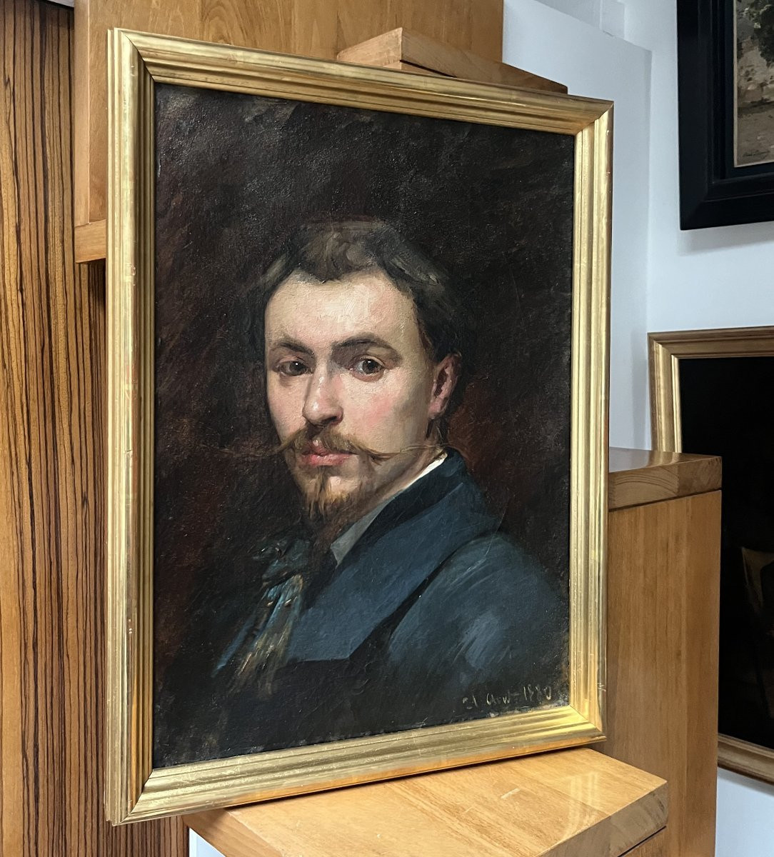 École française du XIXe siècle Portrait d'homme, 1880, huile sur toile-photo-6