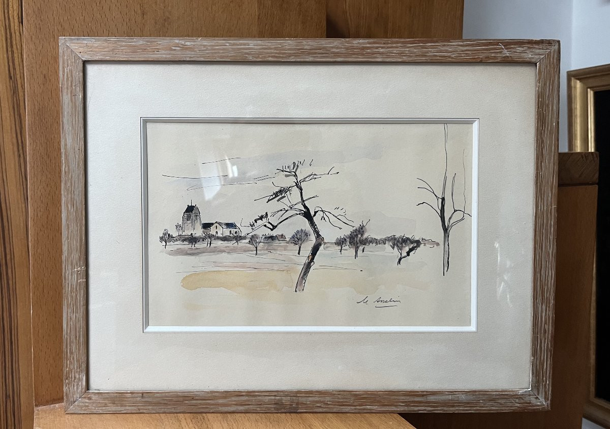 Maurice Asselin (1882-1947) Paysage, aquarelle signée-photo-1