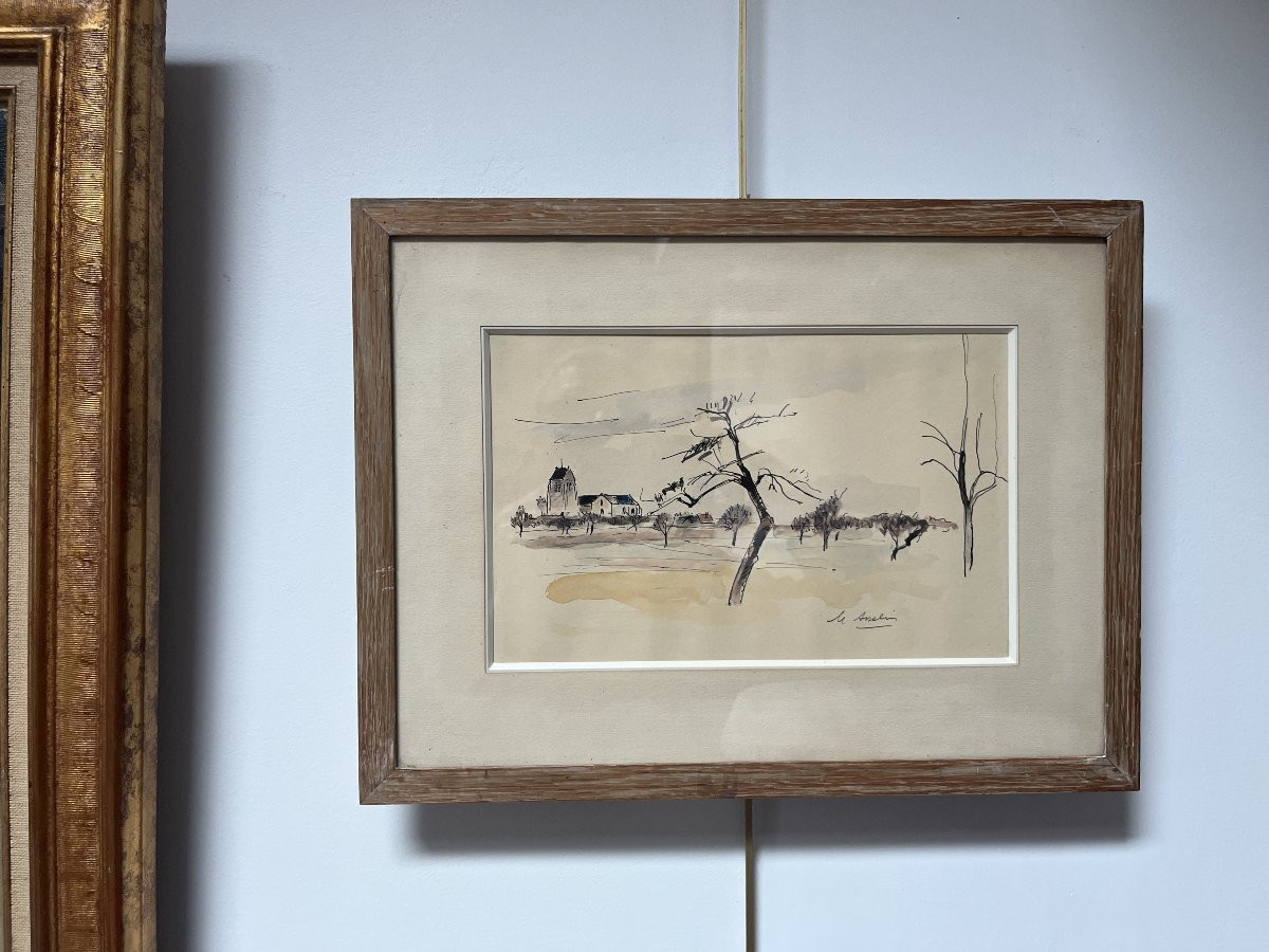 Maurice Asselin (1882-1947) Paysage, aquarelle signée-photo-2