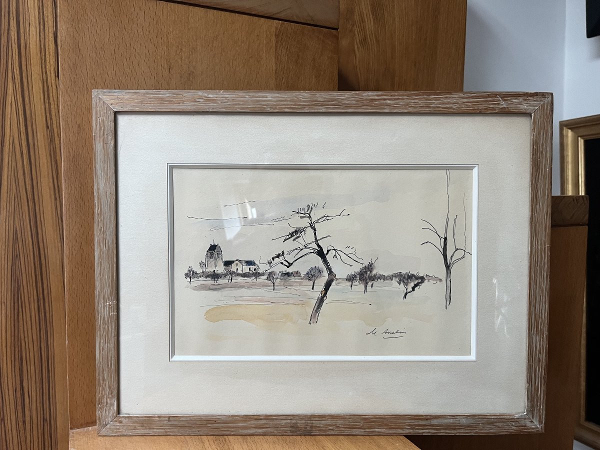 Maurice Asselin (1882-1947) Paysage, aquarelle signée-photo-3