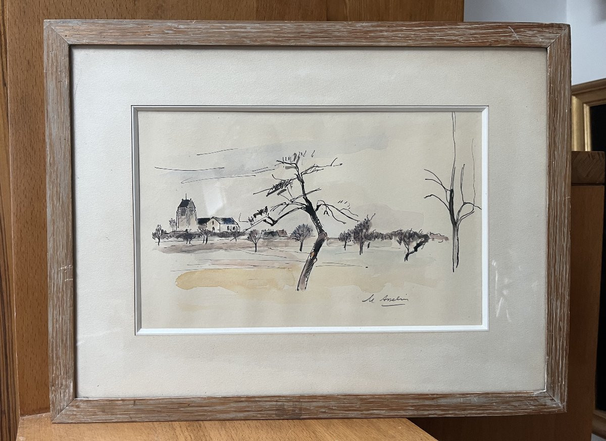 Maurice Asselin (1882-1947) Paysage, aquarelle signée-photo-4
