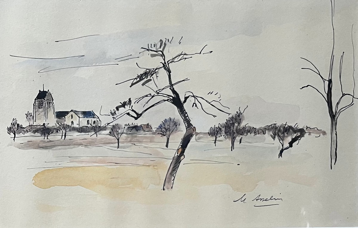 Maurice Asselin (1882-1947) Paysage, aquarelle signée
