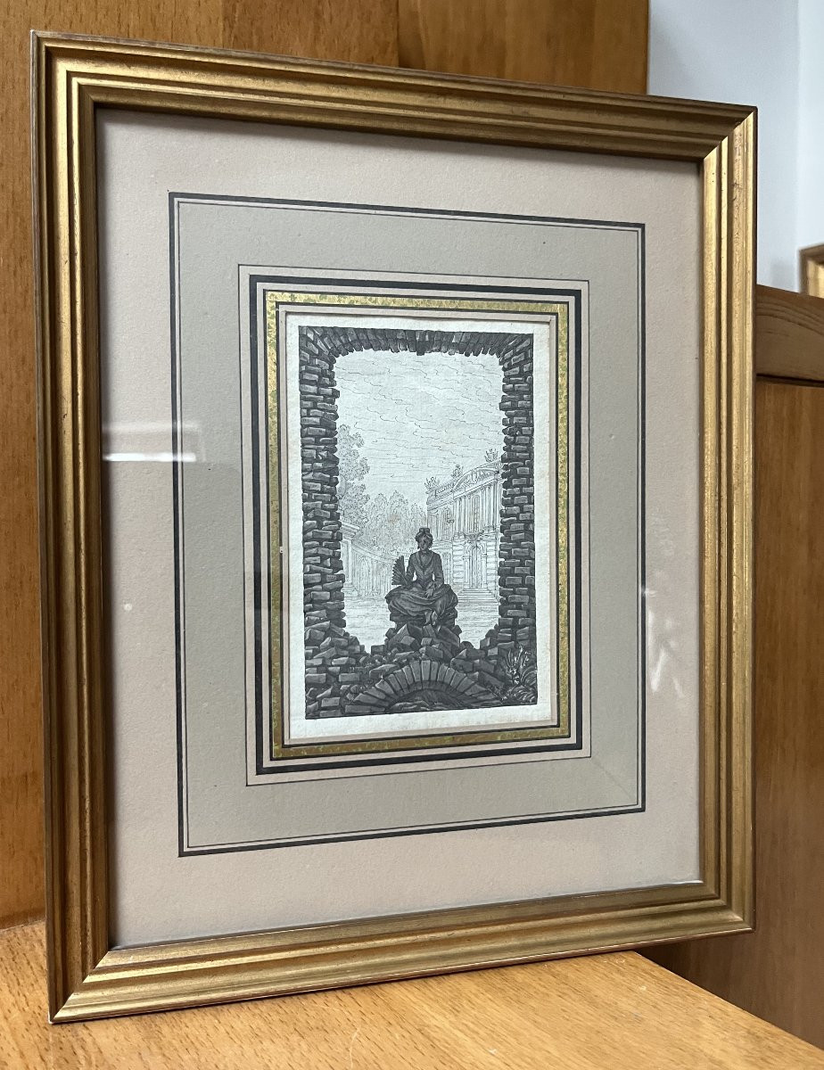 École française du XVIIIe siècle, études pour des frontispices, deux dessins -photo-4