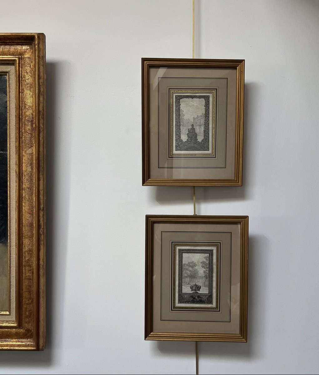 École française du XVIIIe siècle, études pour des frontispices, deux dessins -photo-5