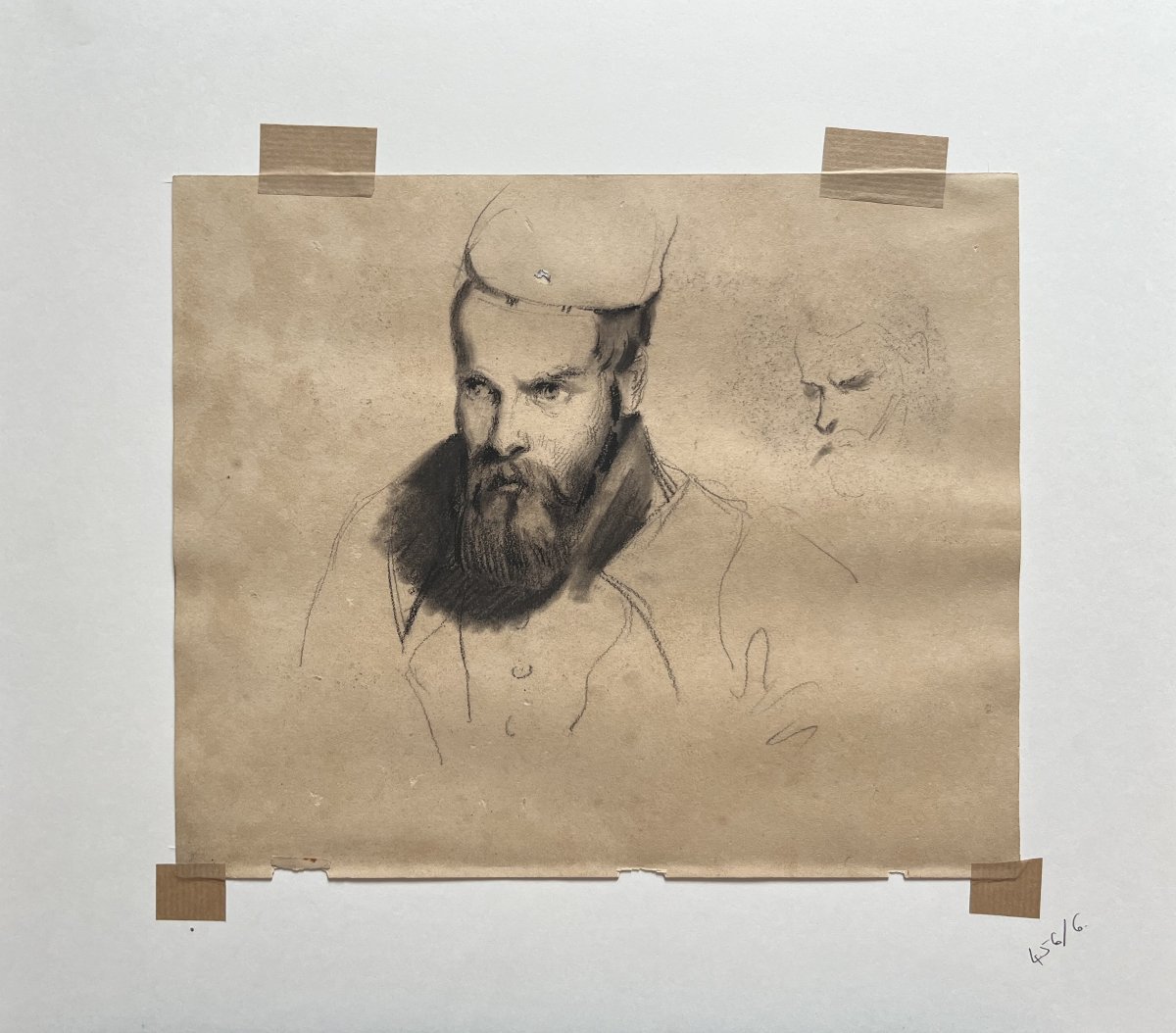 École romantique française, Portraits de jeunes hommes, dessin double face-photo-4