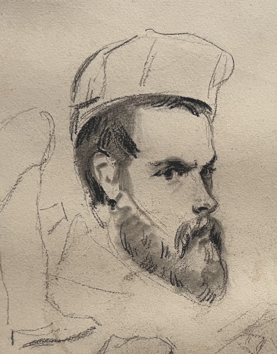 École romantique française, Portraits de jeunes hommes et autres études, dessin-photo-3