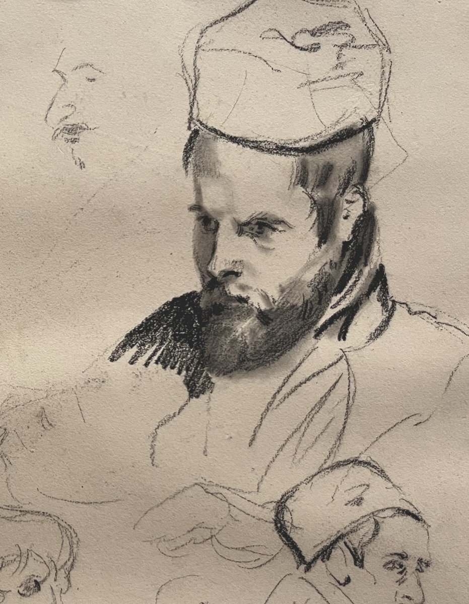 École romantique française, Portraits de jeunes hommes et autres études, dessin-photo-4