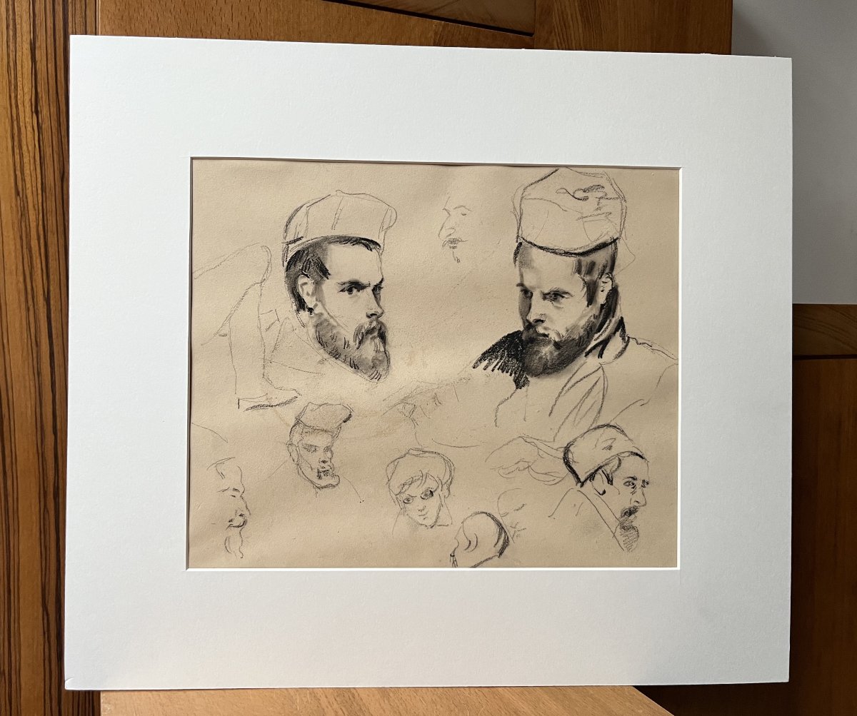 École romantique française, Portraits de jeunes hommes et autres études, dessin-photo-6