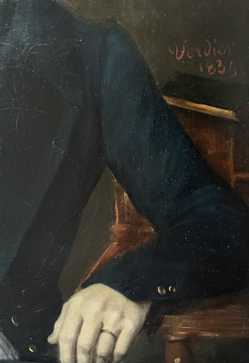 Marcel Antoine Verdier (1817–1856), *portrait Of A Young Man*, 1835, Oil On Canvas, Signed  -photo-4