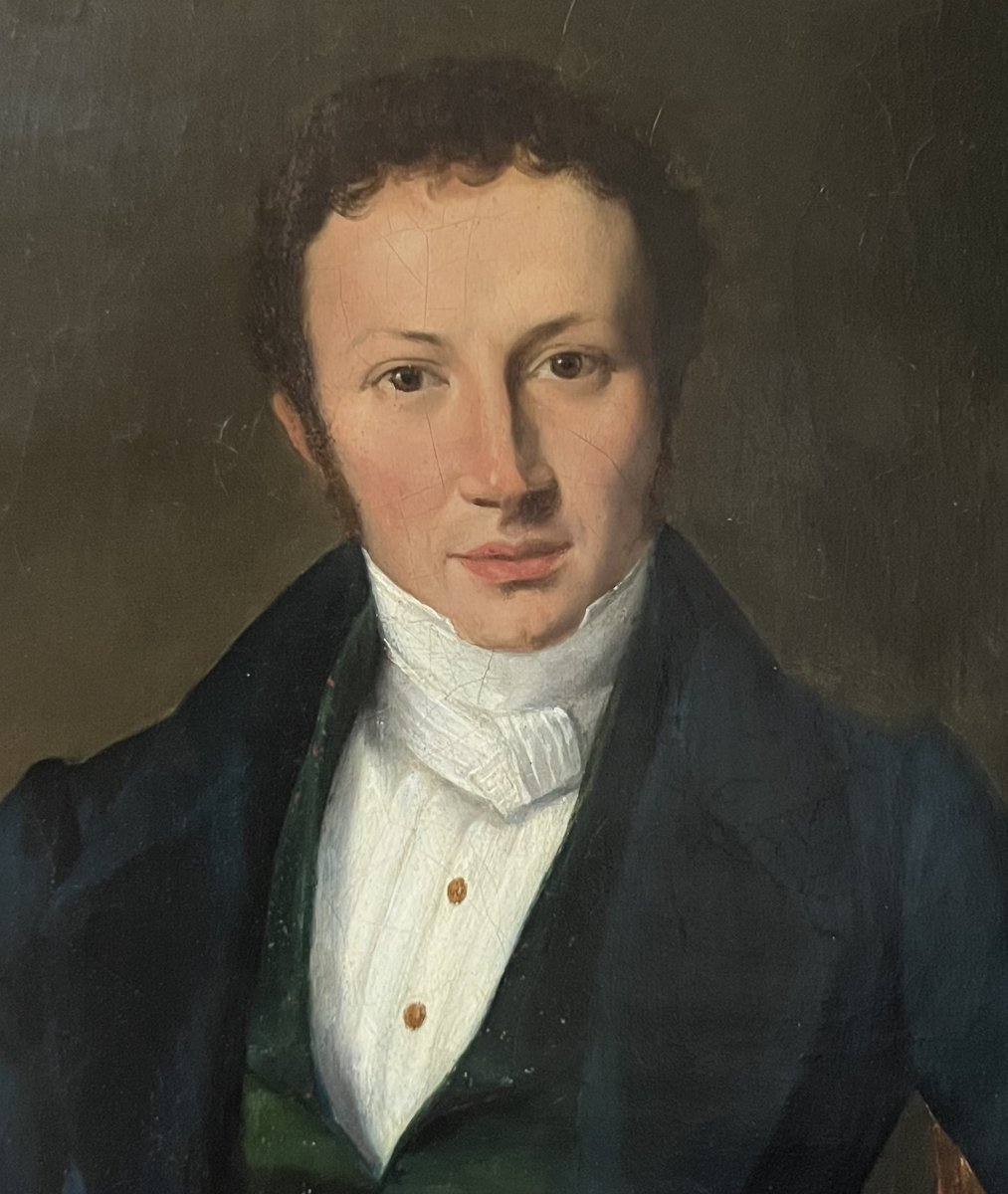Marcel Antoine Verdier (1817–1856), *portrait Of A Young Man*, 1835, Oil On Canvas, Signed  -photo-1