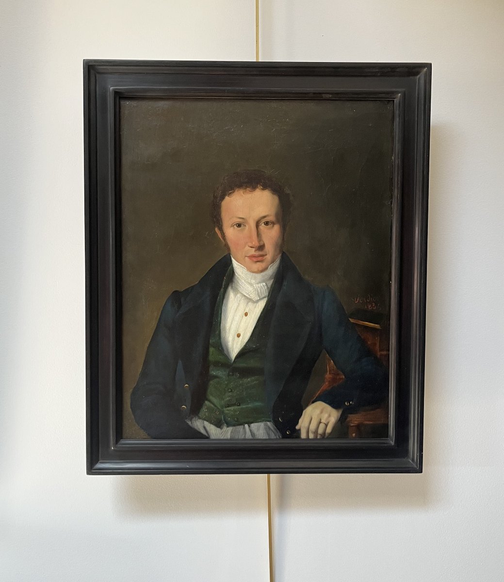 Marcel Antoine Verdier (1817–1856), *portrait Of A Young Man*, 1835, Oil On Canvas, Signed  -photo-2