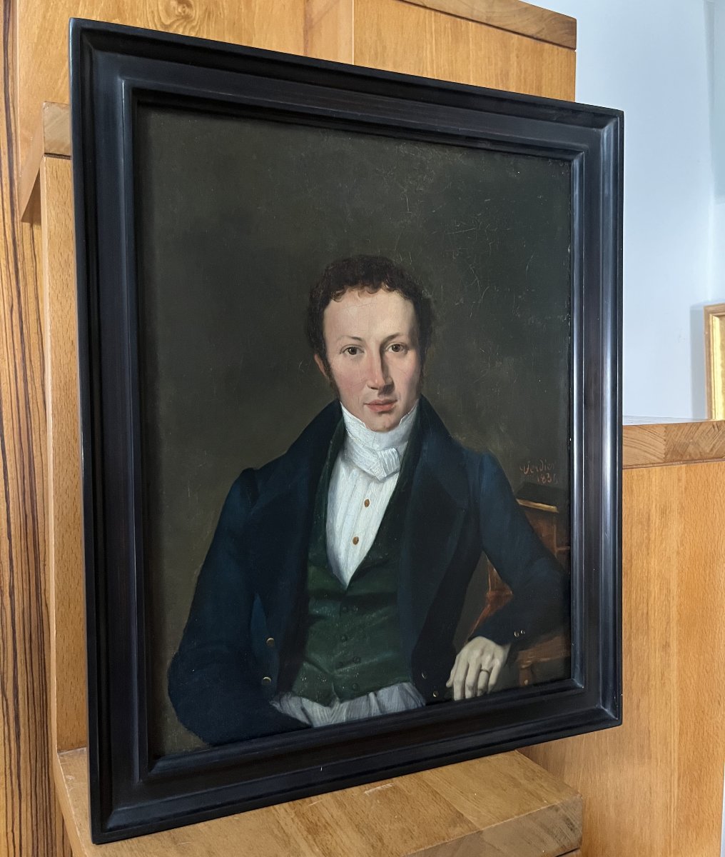 Marcel Antoine Verdier (1817–1856), *portrait Of A Young Man*, 1835, Oil On Canvas, Signed  -photo-3