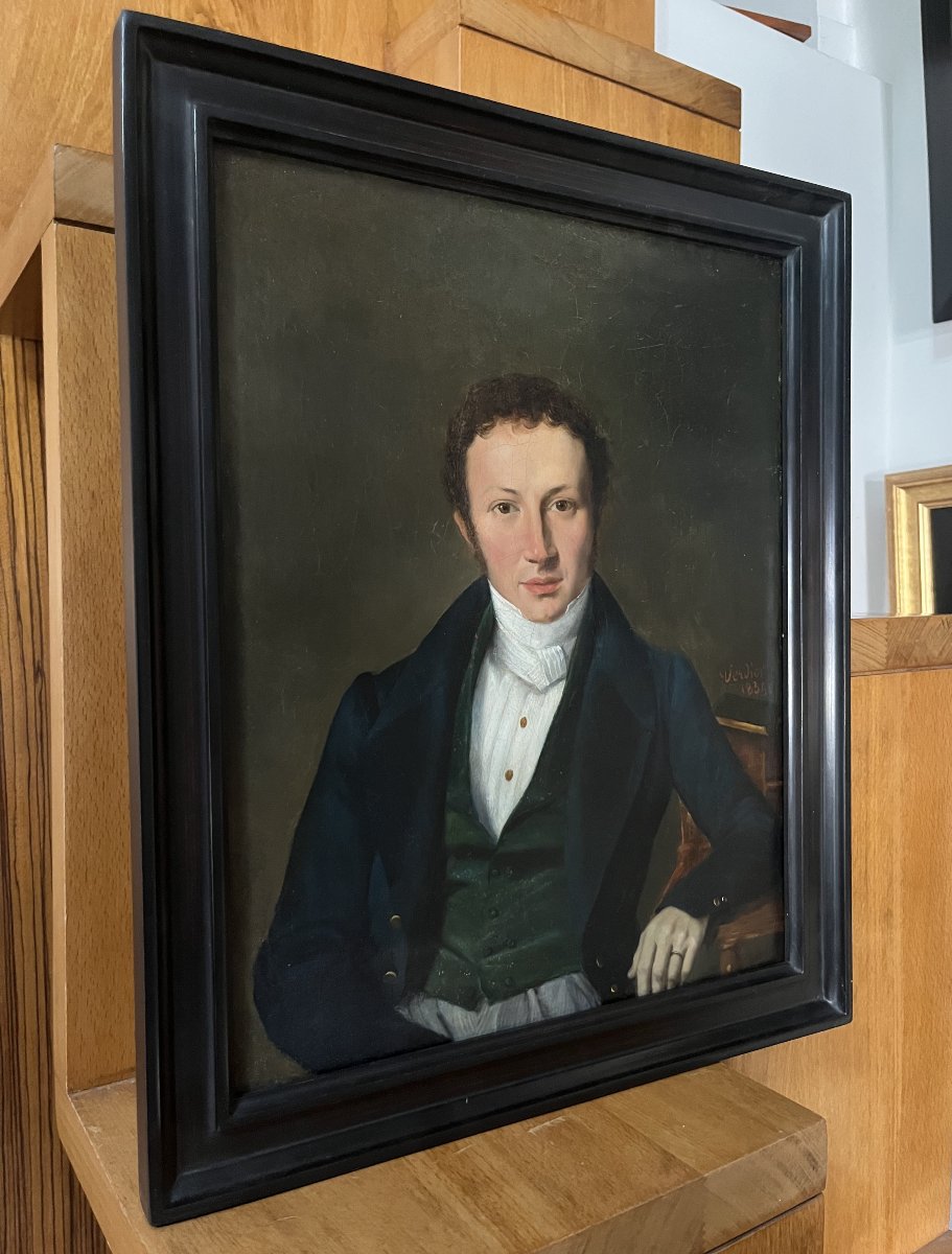 Marcel Antoine Verdier (1817–1856), *portrait Of A Young Man*, 1835, Oil On Canvas, Signed  -photo-5