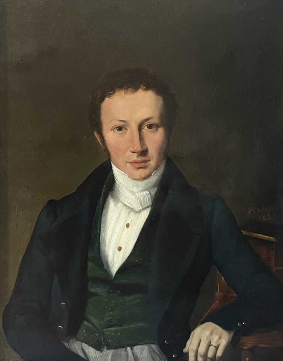 Marcel Antoine Verdier (1817–1856), *portrait Of A Young Man*, 1835, Oil On Canvas, Signed  