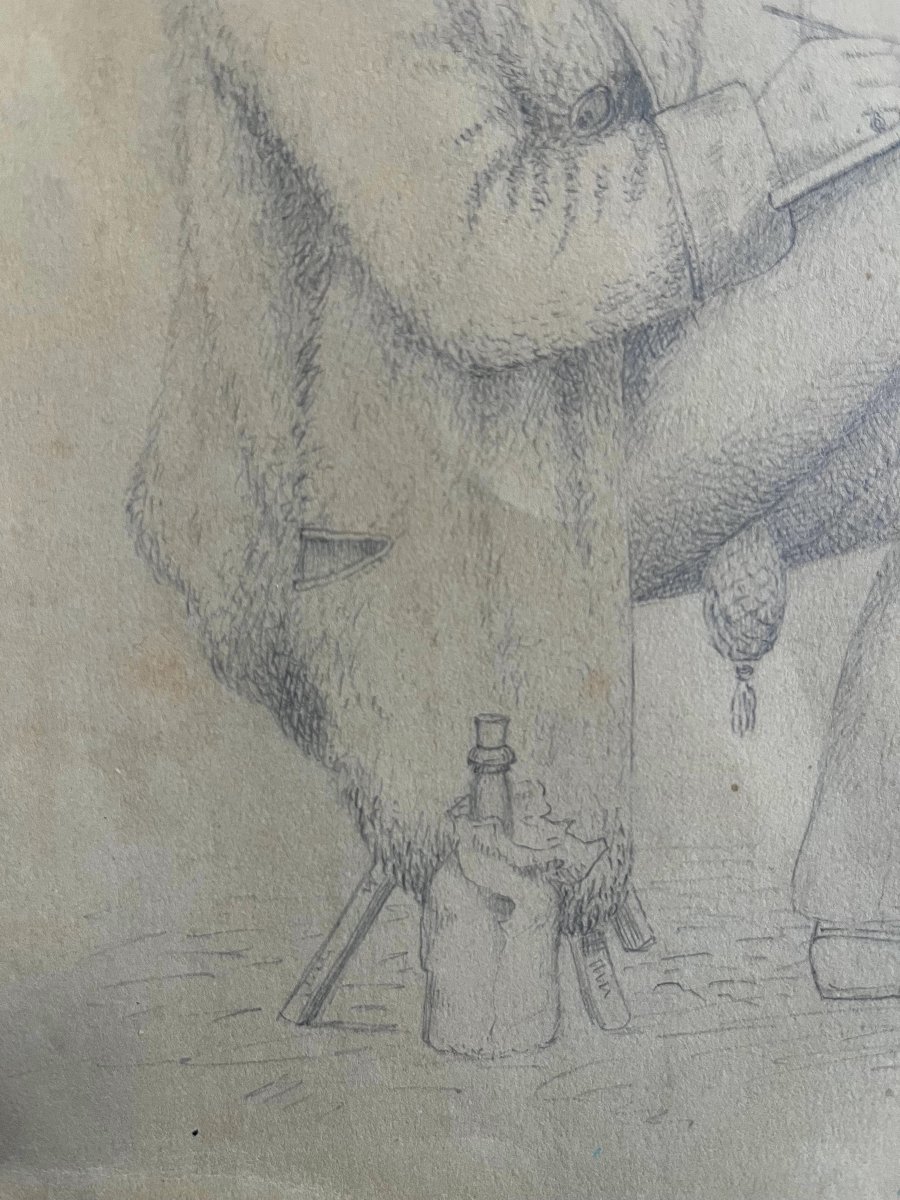 École romantique, Portrait d'un artiste au travail, dessin-photo-2